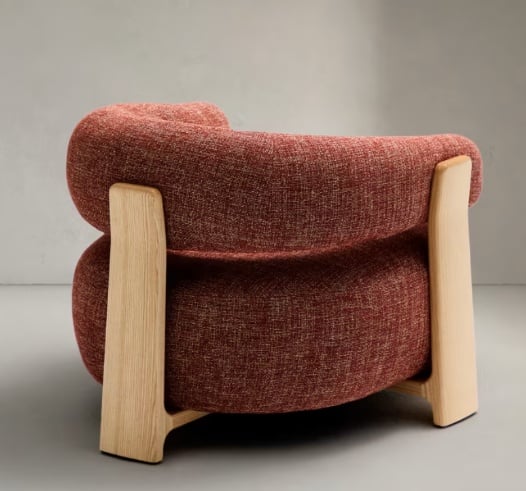 Fotoliu maro teracota din textil Granite Chenille Light Kave Home