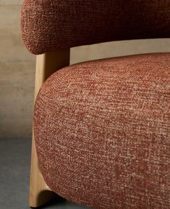 Fotoliu maro teracota din textil Granite Chenille Light Kave Home