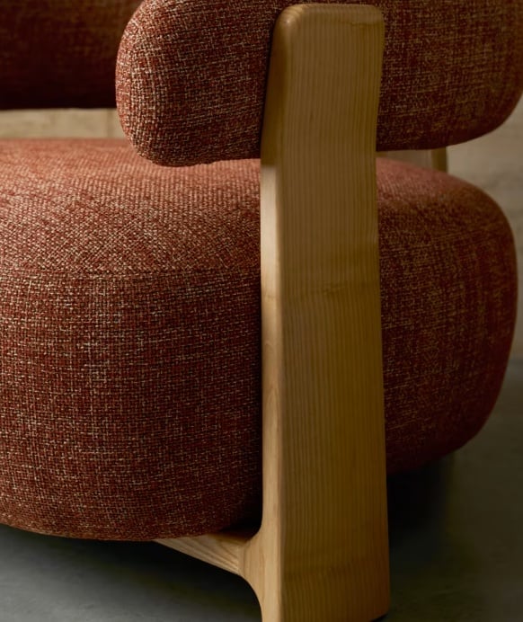 Fotoliu maro teracota din textil Granite Chenille Light Kave Home