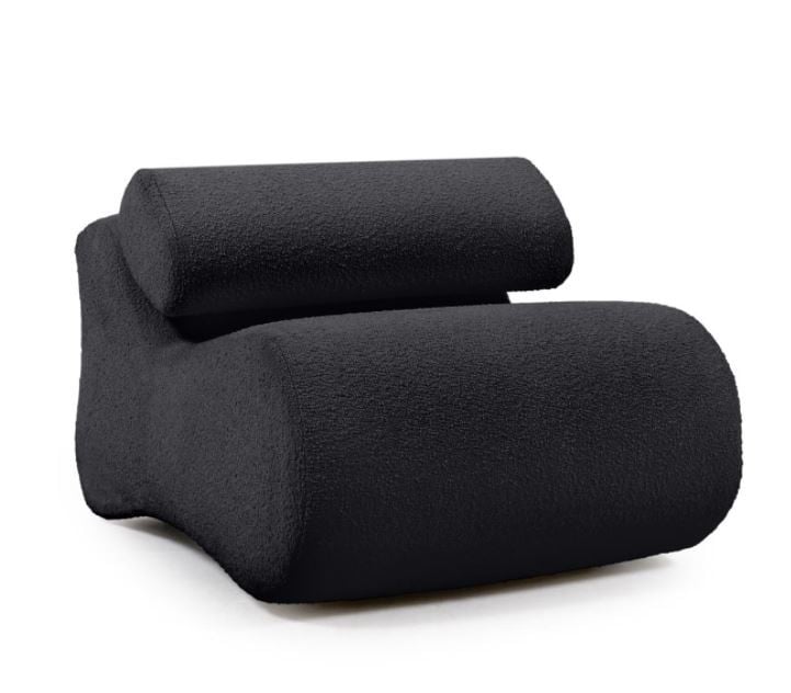 Fotoliu negru din textil Club Kave Home