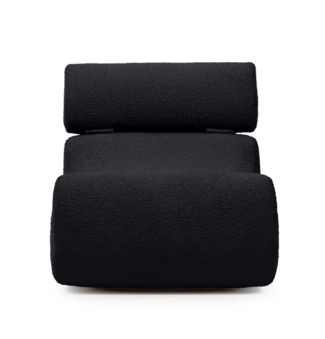 Fotoliu negru din textil Club Kave Home