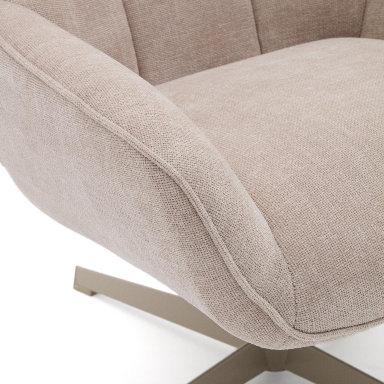 Fotoliu rotativ bej/gri din textil Jaspe Kave Home