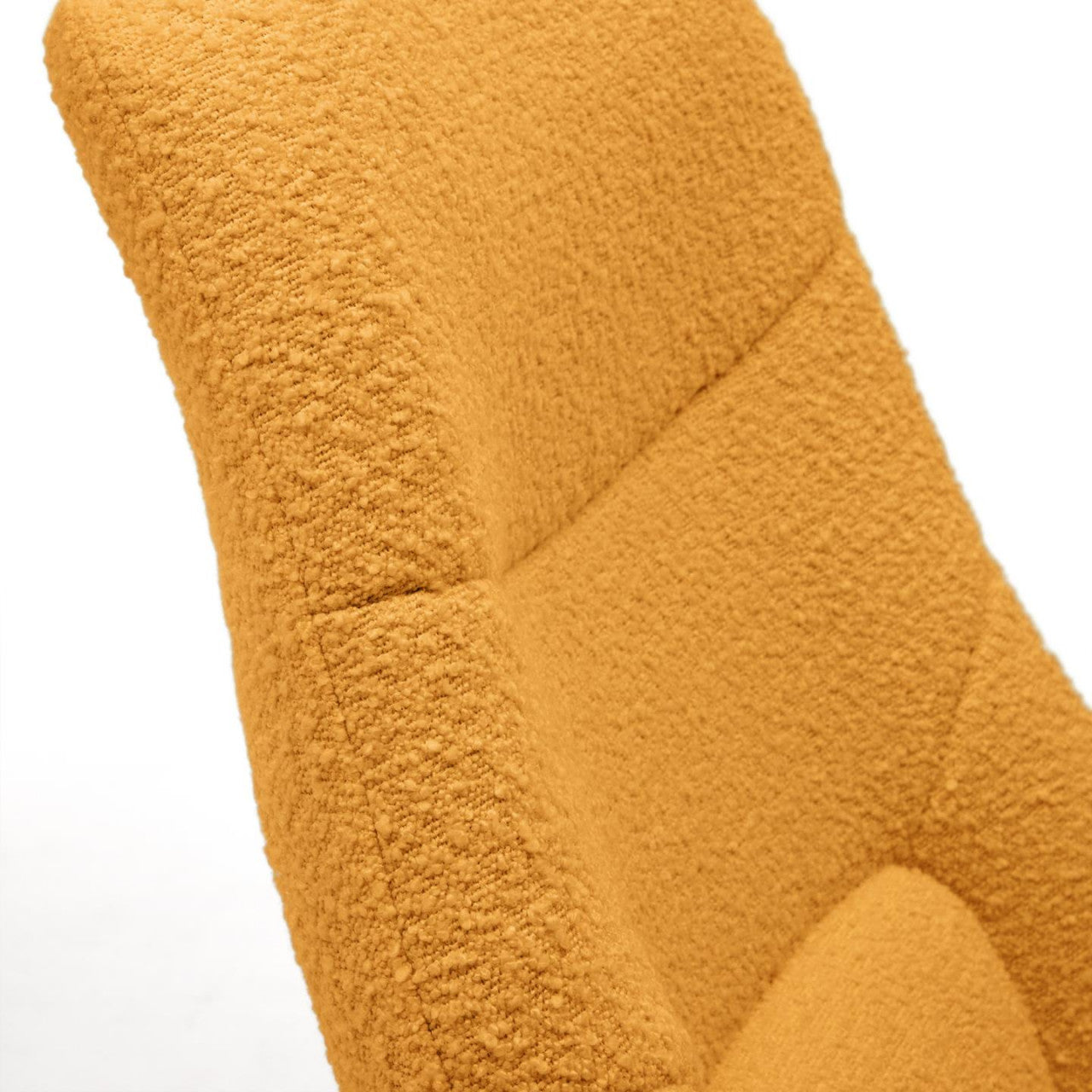 Fotoliu rotativ galben mustar din textil Celida Shearling Kave Home