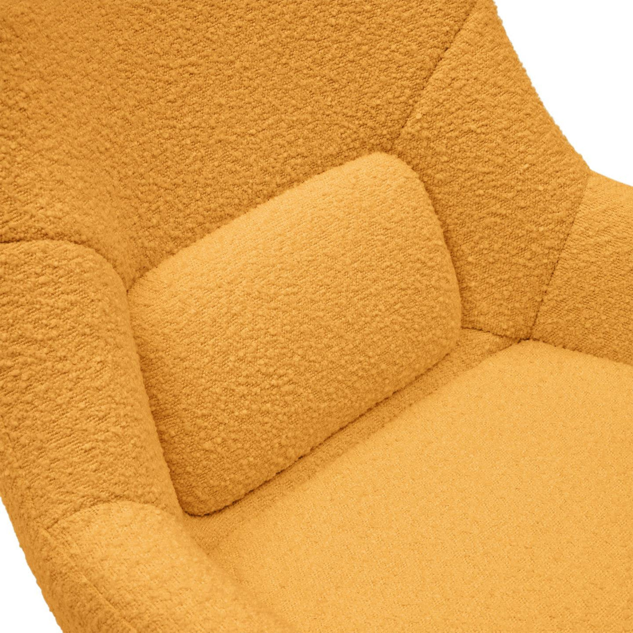 Fotoliu rotativ galben mustar din textil Celida Shearling Kave Home