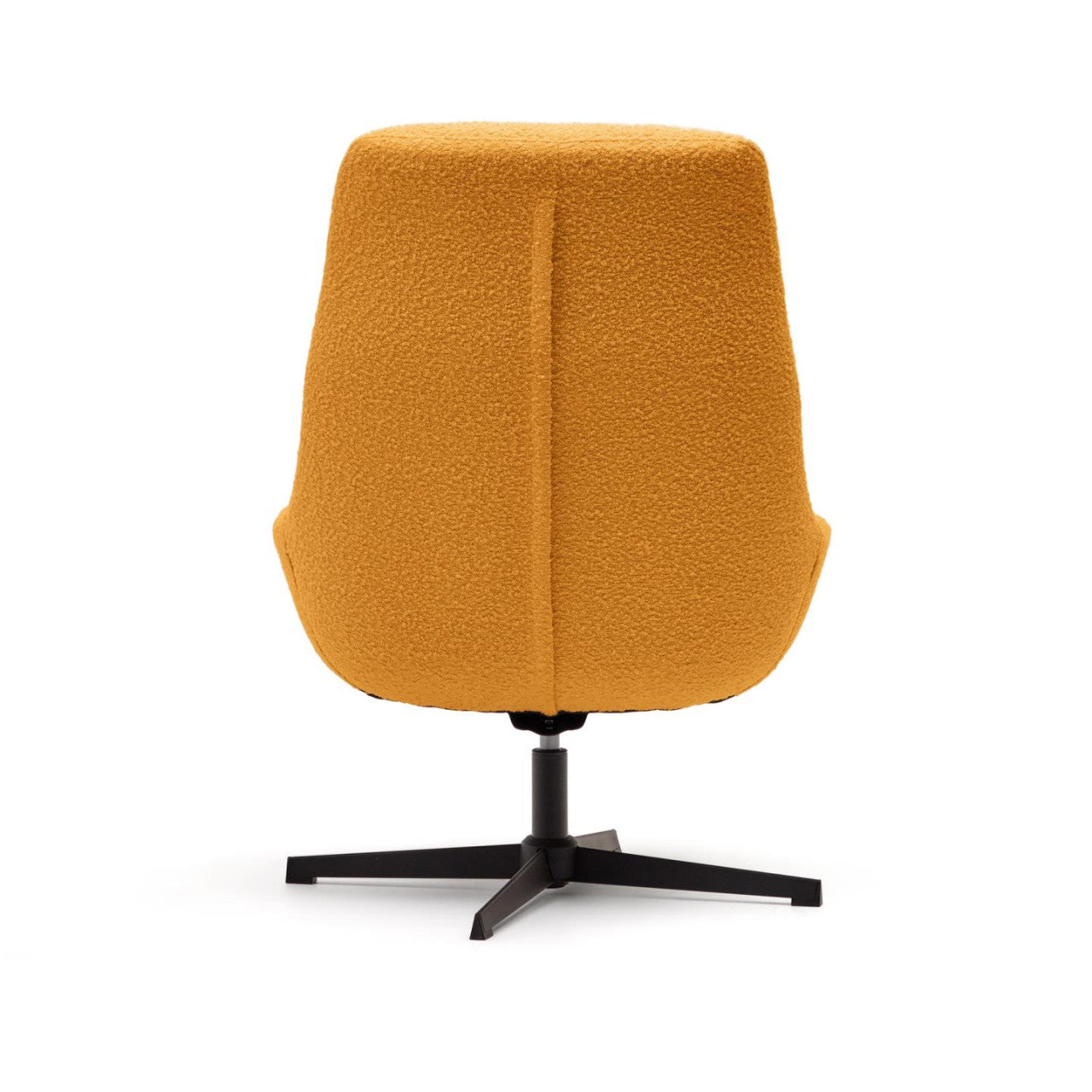 Fotoliu rotativ galben mustar din textil Celida Shearling Kave Home