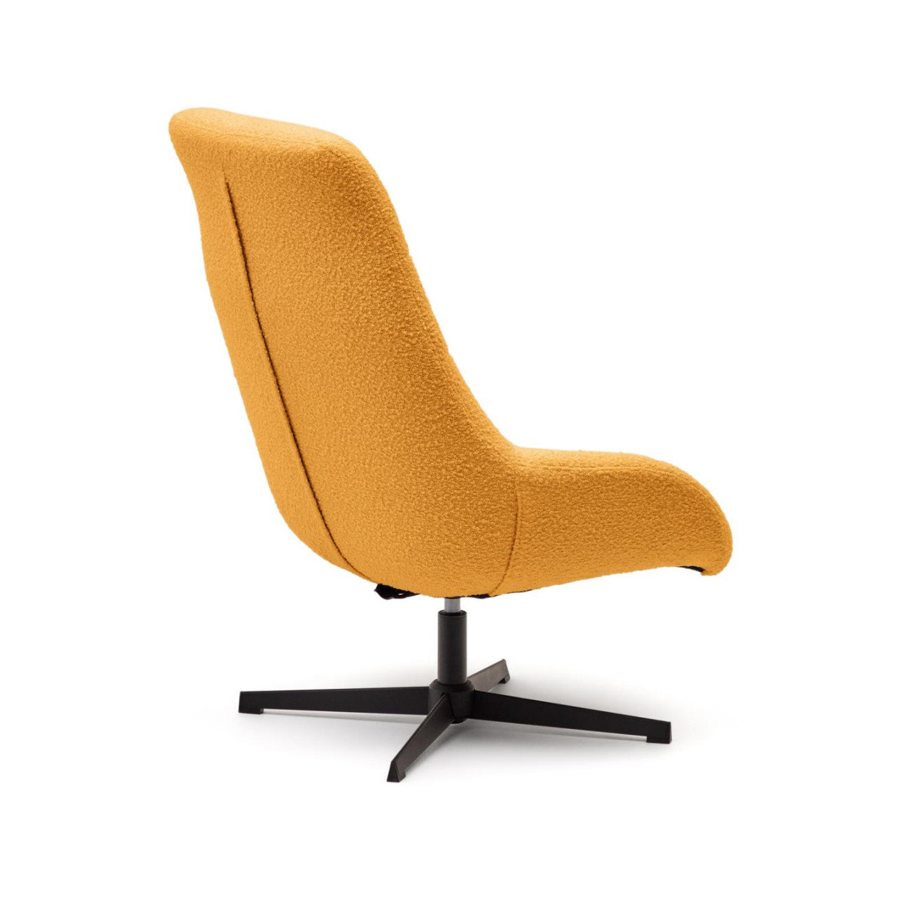 Fotoliu rotativ galben mustar din textil Celida Shearling Kave Home