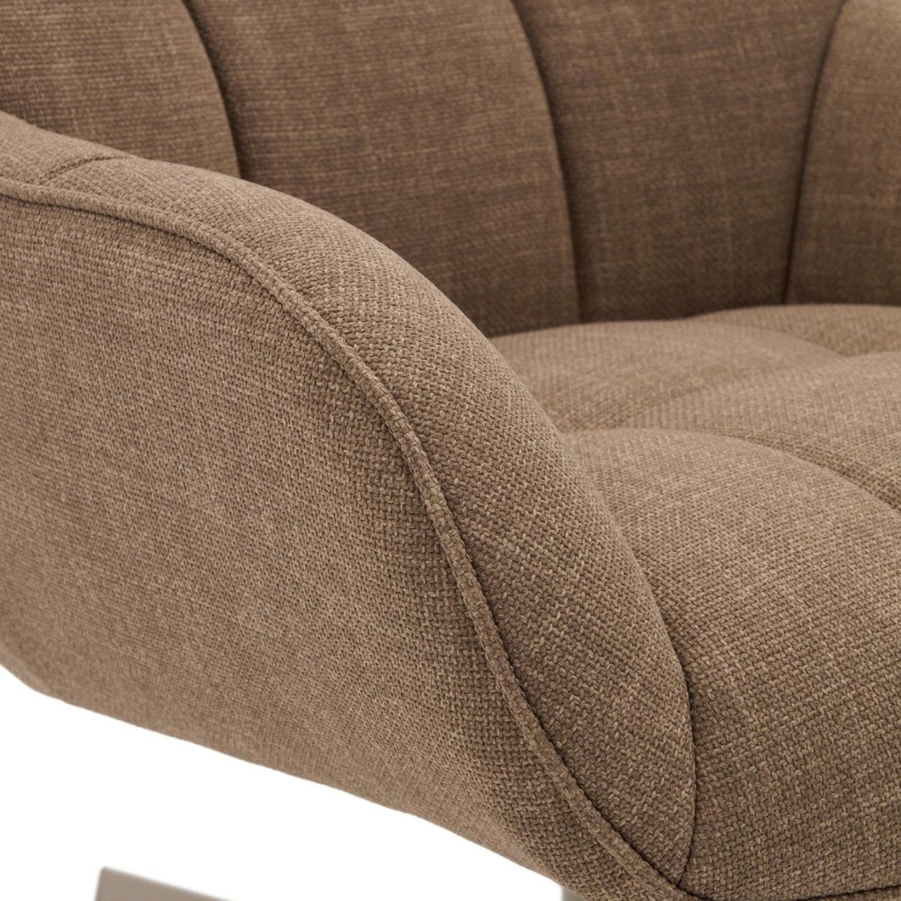 Fotoliu rotativ maro deschis/gri din textil Jaspe Kave Home