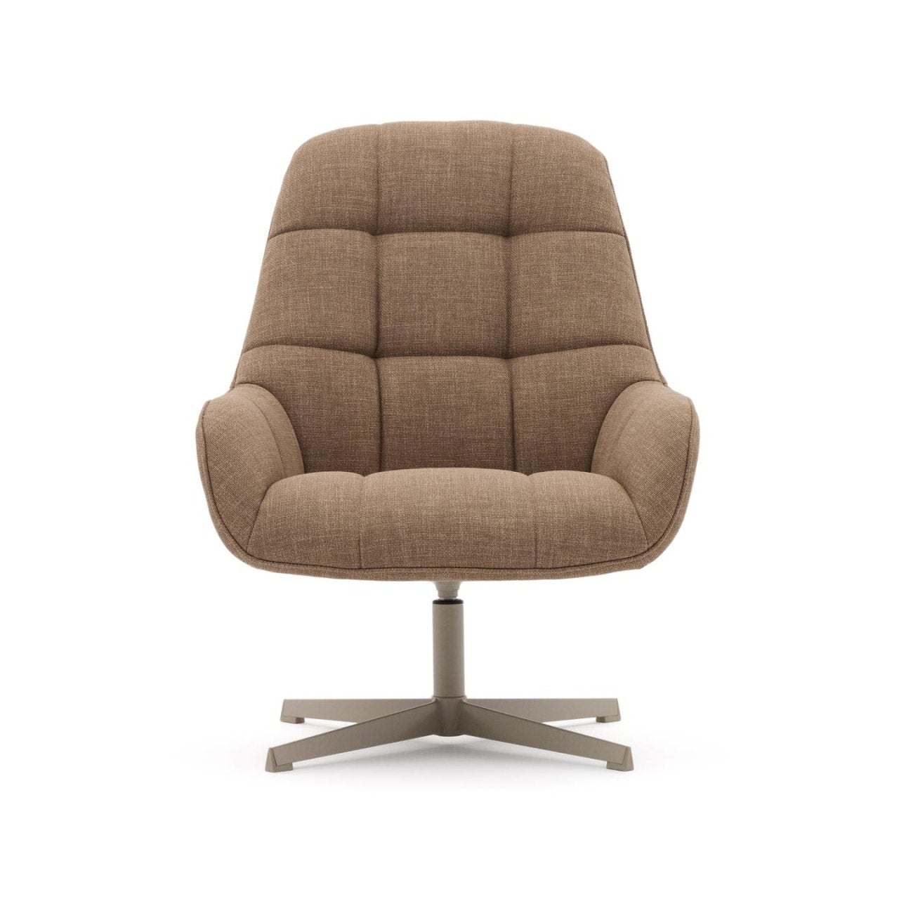 Fotoliu rotativ maro deschis/gri din textil Jaspe Kave Home