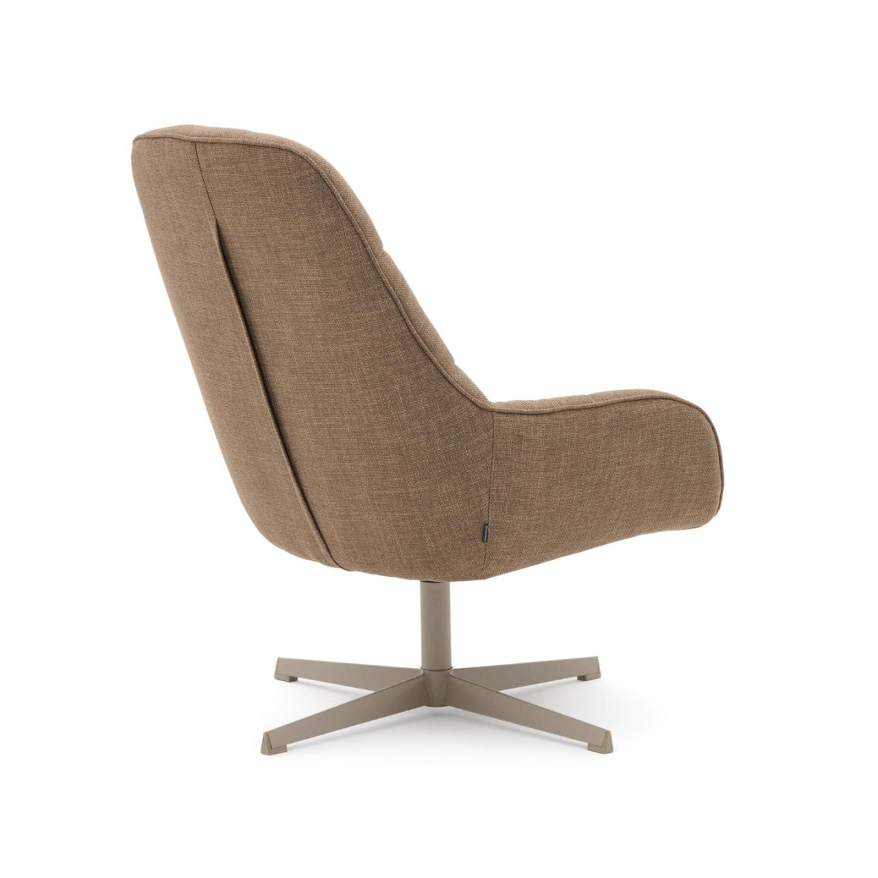 Fotoliu rotativ maro deschis/gri din textil Jaspe Kave Home