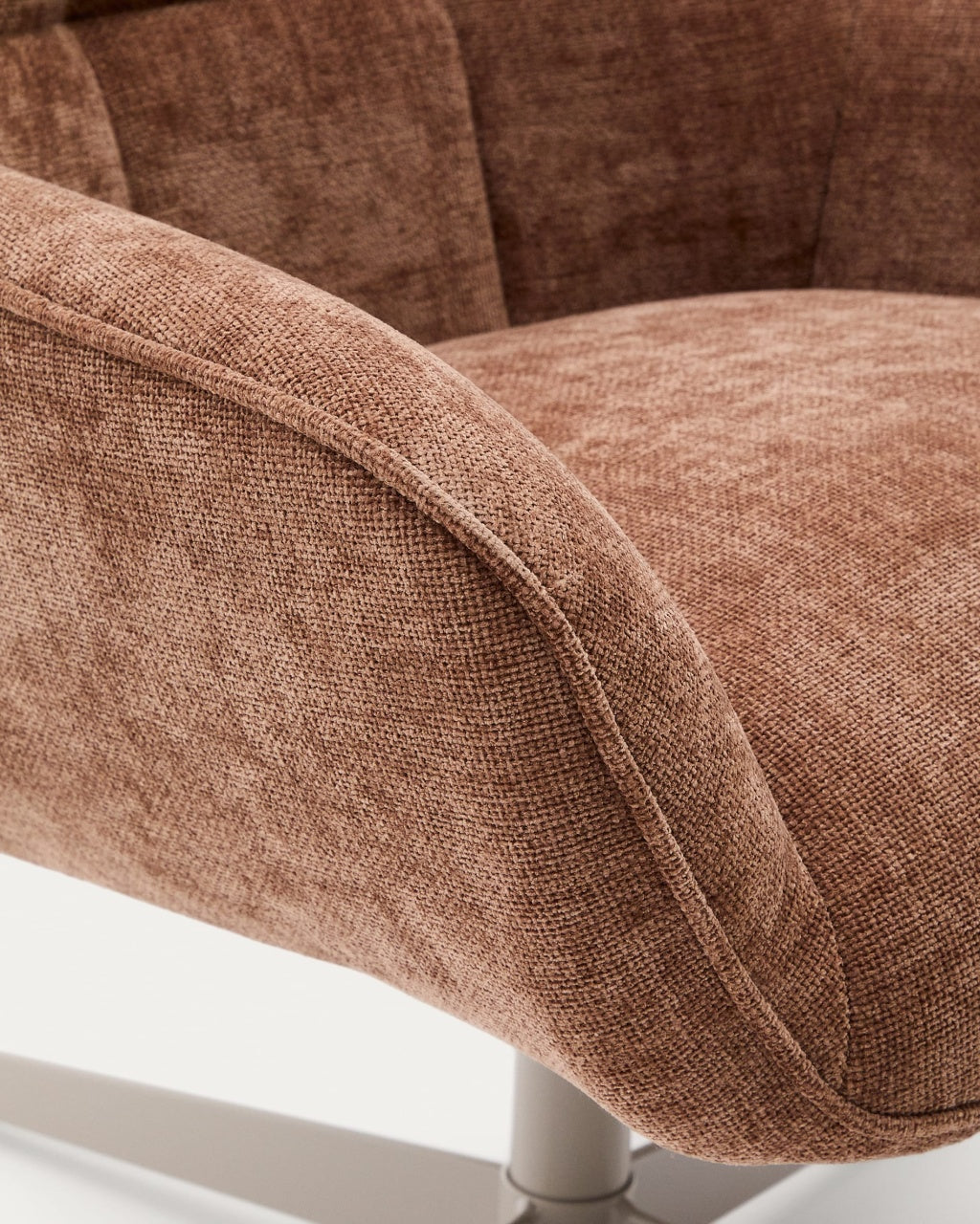 Fotoliu rotativ maro deschis/gri din textil Teryl Kave Home