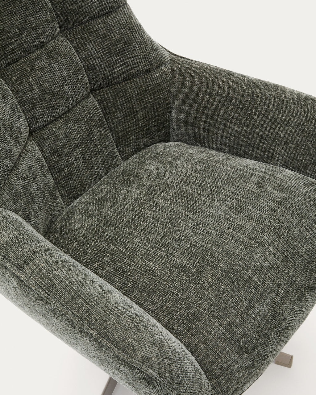 Fotoliu rotativ verde/gri din textil Teryl Kave Home