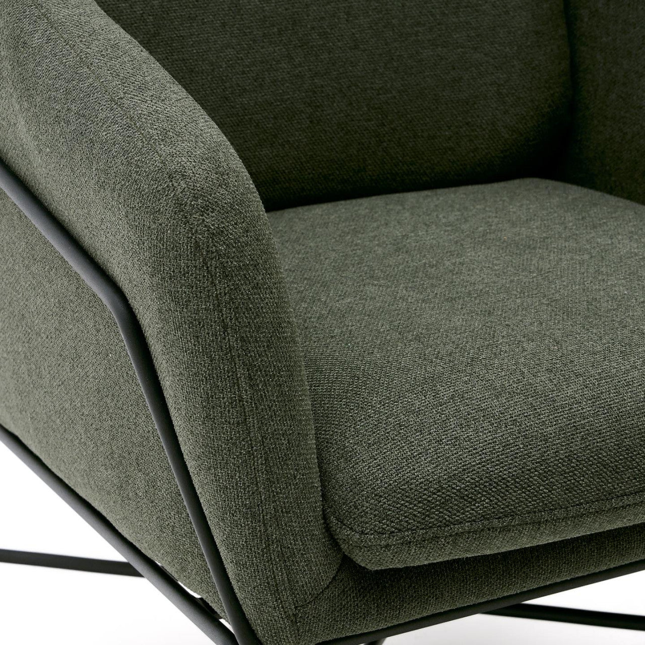 Fotoliu verde din textil Brida Kave Home