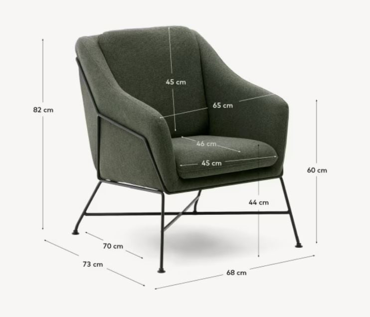 Fotoliu verde din textil Brida Kave Home