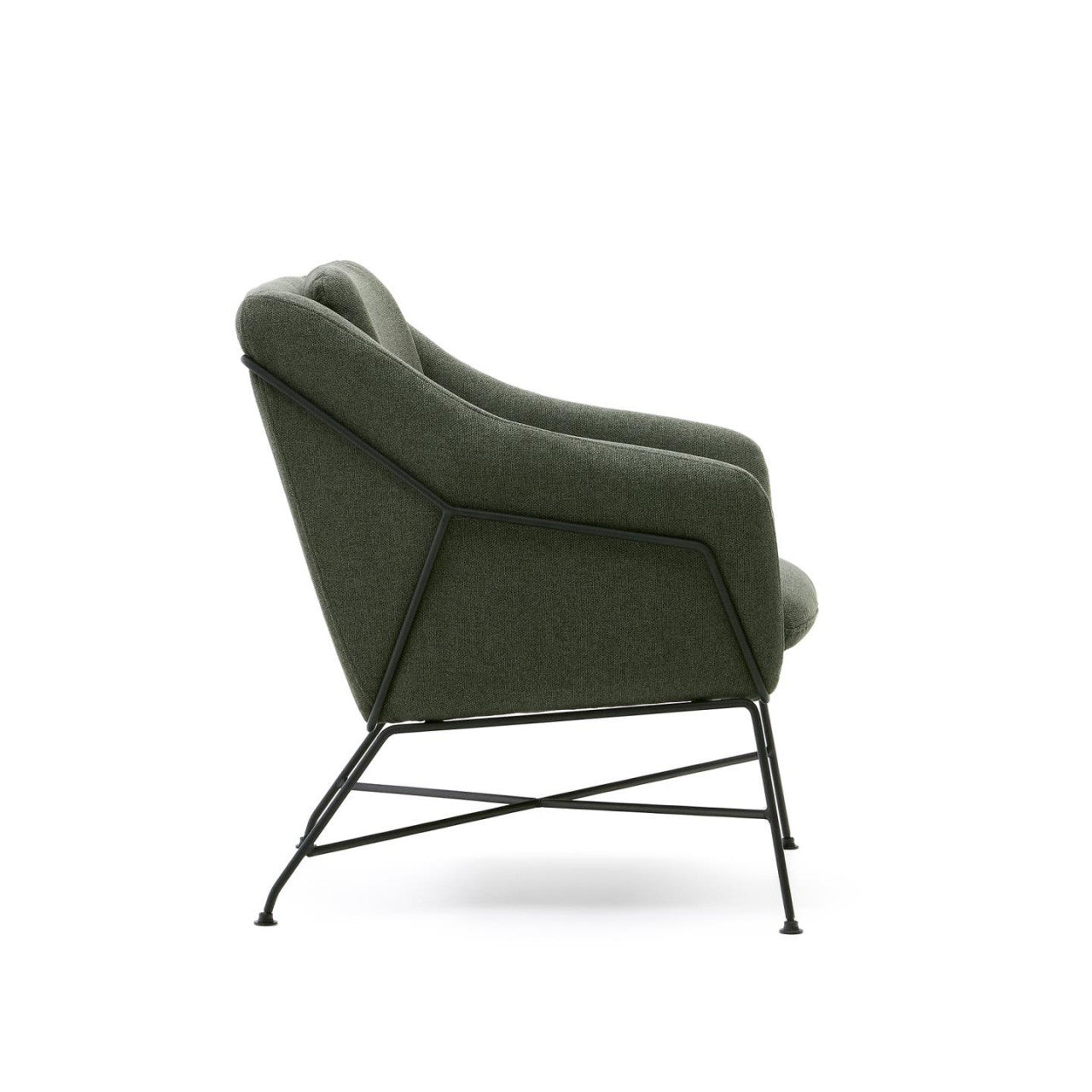 Fotoliu verde din textil Brida Kave Home