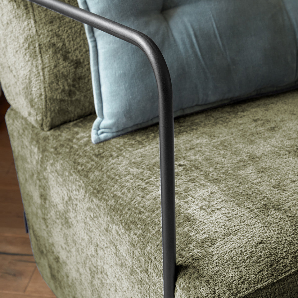 Fotoliu verde din textil Gamer Chenille Kave Home