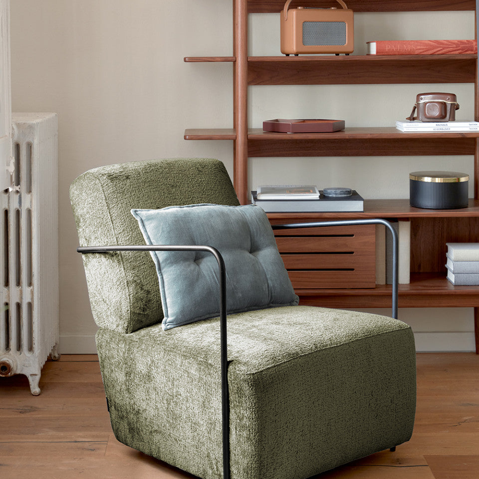 Fotoliu verde din textil Gamer Chenille Kave Home
