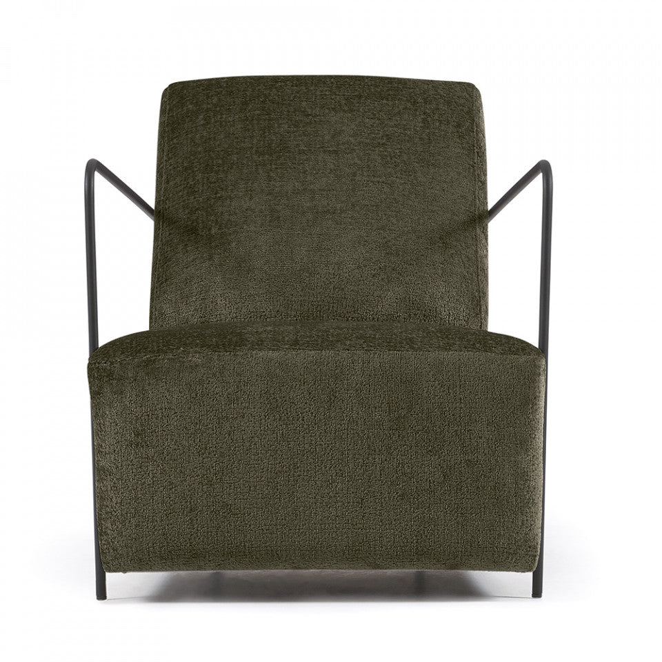 Fotoliu verde din textil Gamer Chenille Kave Home