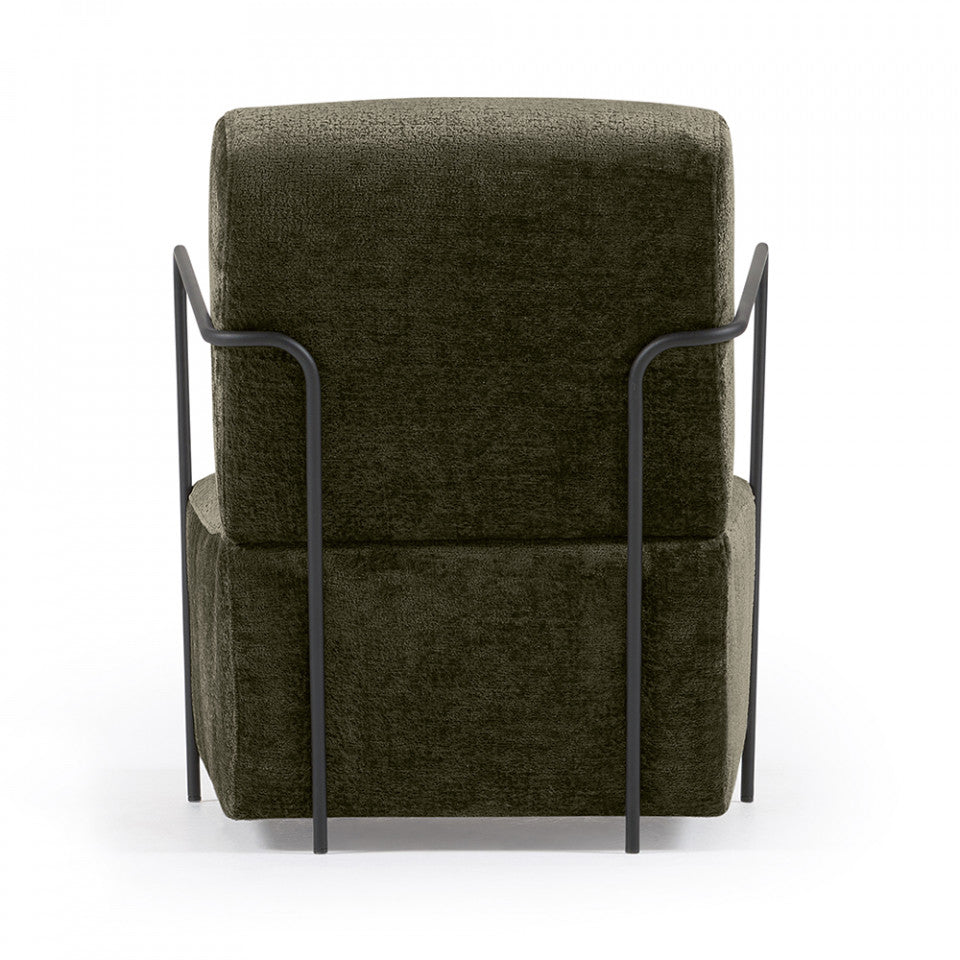 Fotoliu verde din textil Gamer Chenille Kave Home