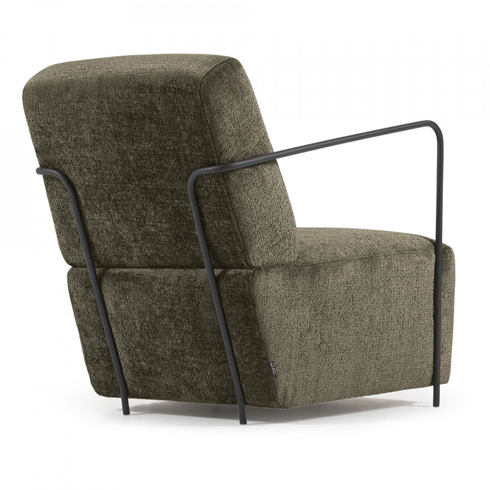 Fotoliu verde din textil Gamer Chenille Kave Home