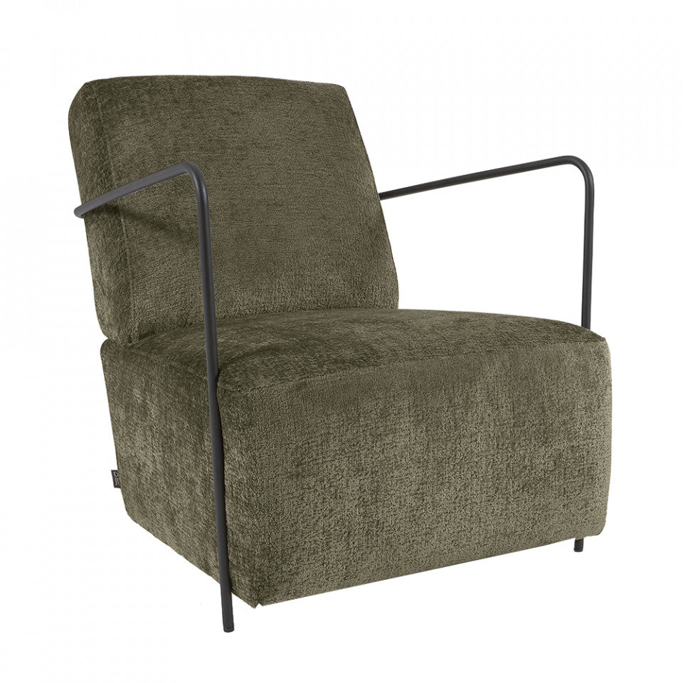 Fotoliu verde din textil Gamer Chenille Kave Home