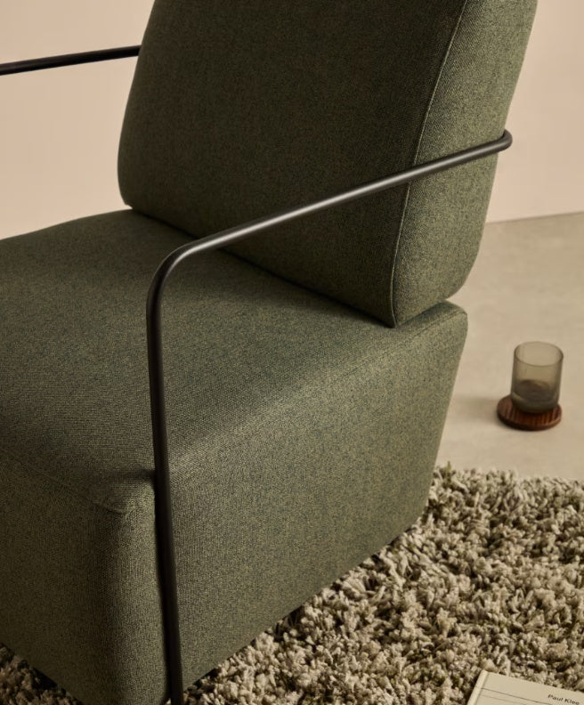 Fotoliu verde din textil Gamer Kave Home