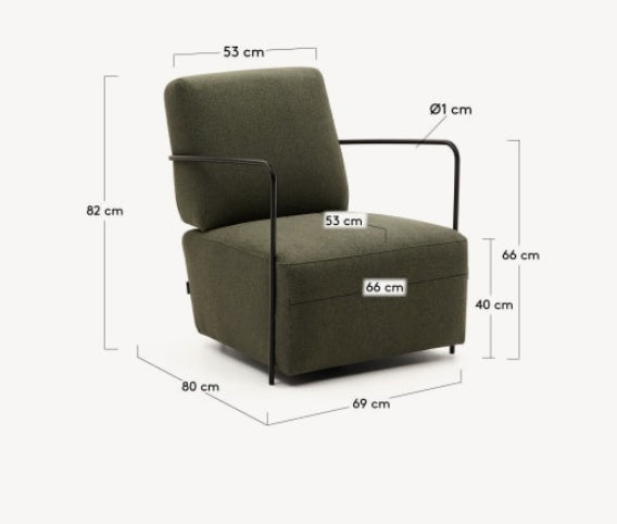 Fotoliu verde din textil Gamer Kave Home