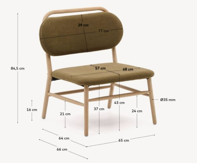 Fotoliu verde din textil Helda Kave Home
