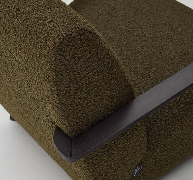 Fotoliu verde din textil Meghan Fleece Kave Home