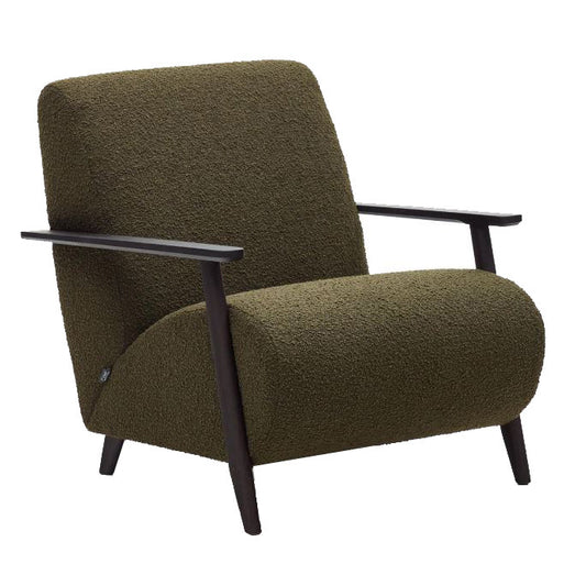Fotoliu verde din textil Meghan Fleece Kave Home