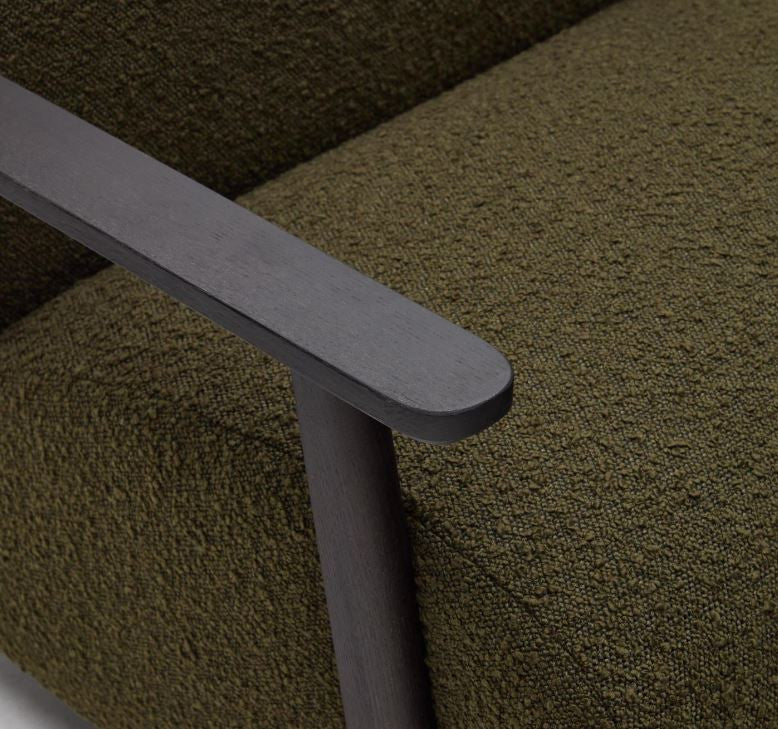 Fotoliu verde din textil Meghan Fleece Kave Home
