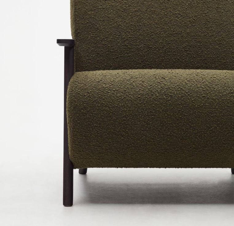 Fotoliu verde din textil Meghan Fleece Kave Home