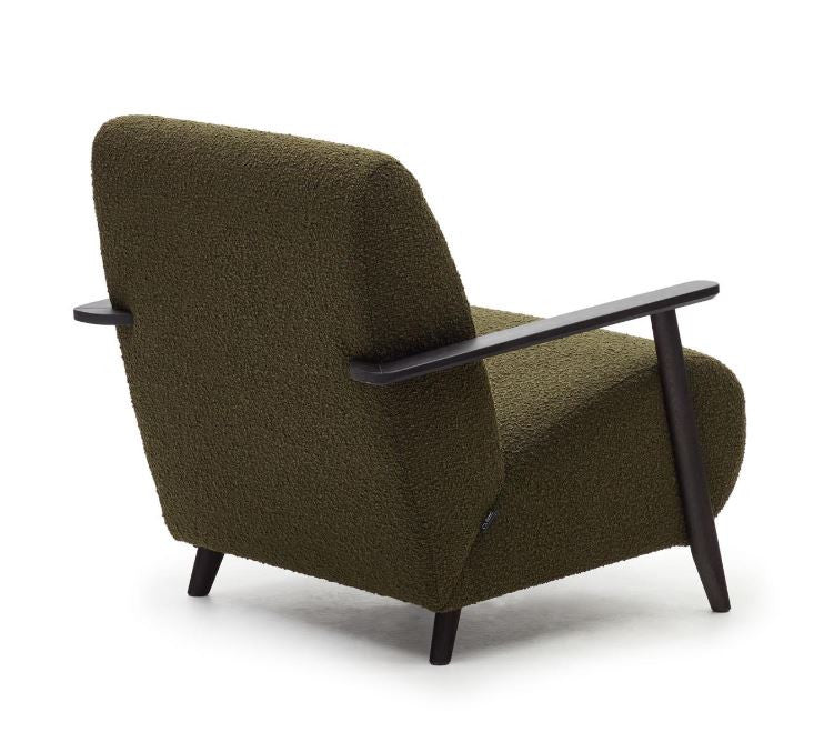Fotoliu verde din textil Meghan Fleece Kave Home