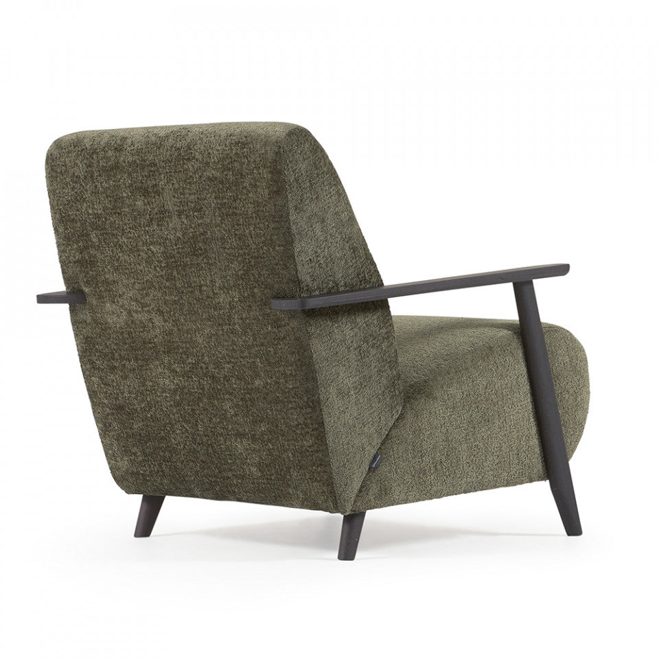 Fotoliu verde din textil Meghan Kave Home