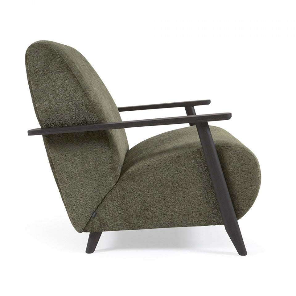 Fotoliu verde din textil Meghan Kave Home