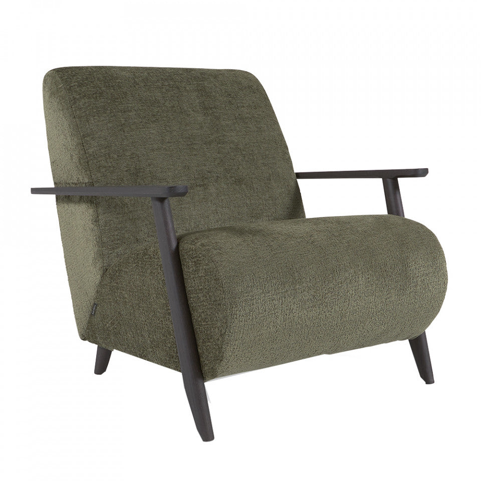 Fotoliu verde din textil Meghan Kave Home