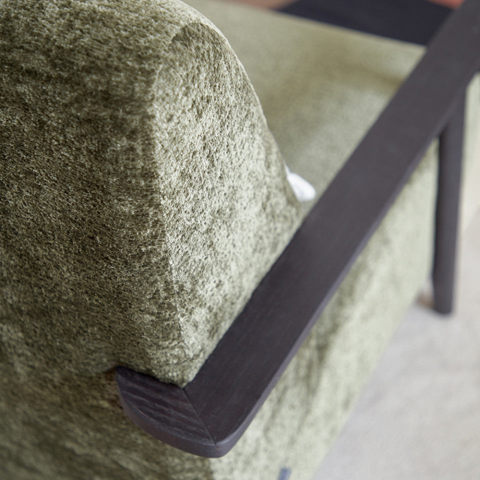 Fotoliu verde din textil Meghan Kave Home