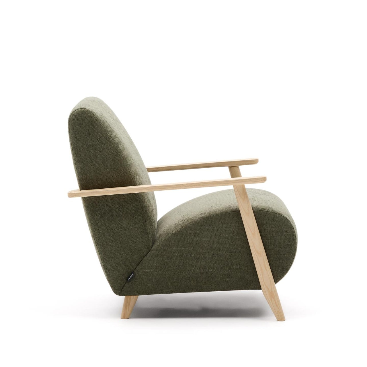 Fotoliu verde/maro deschis din textil Meghan Chenille Kave Home