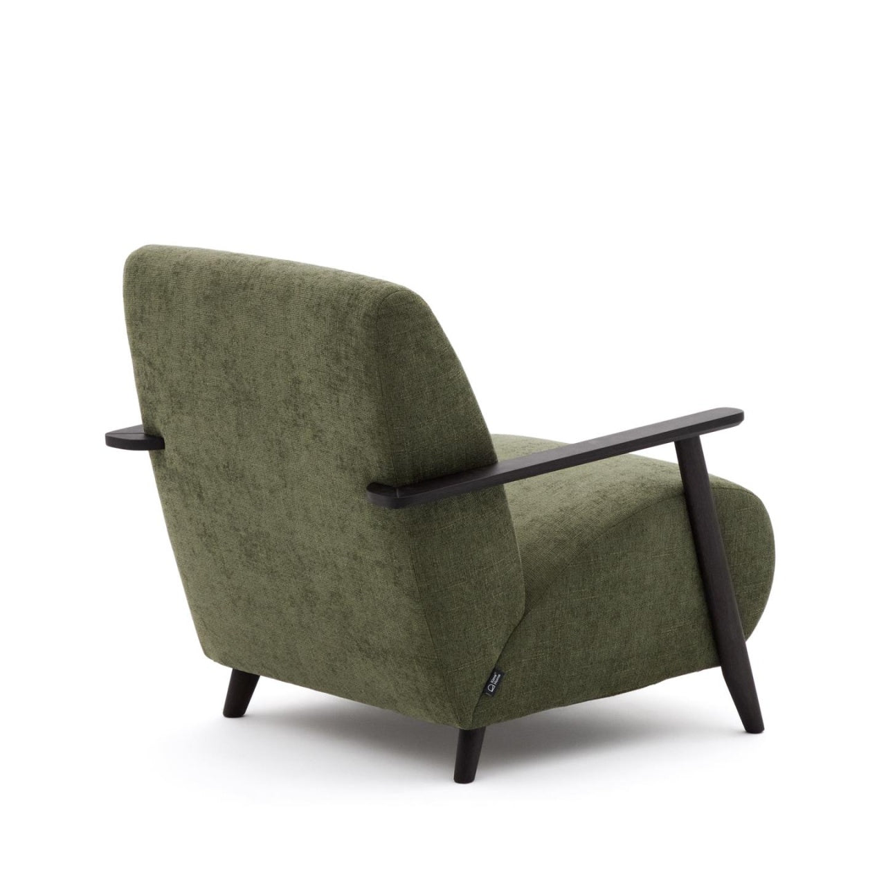 Fotoliu verde/maro wenge din textil Meghan Chenille Kave Home