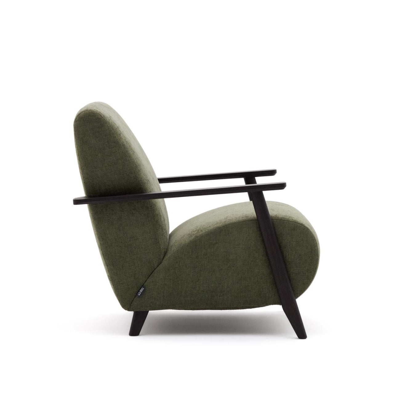 Fotoliu verde/maro wenge din textil Meghan Chenille Kave Home