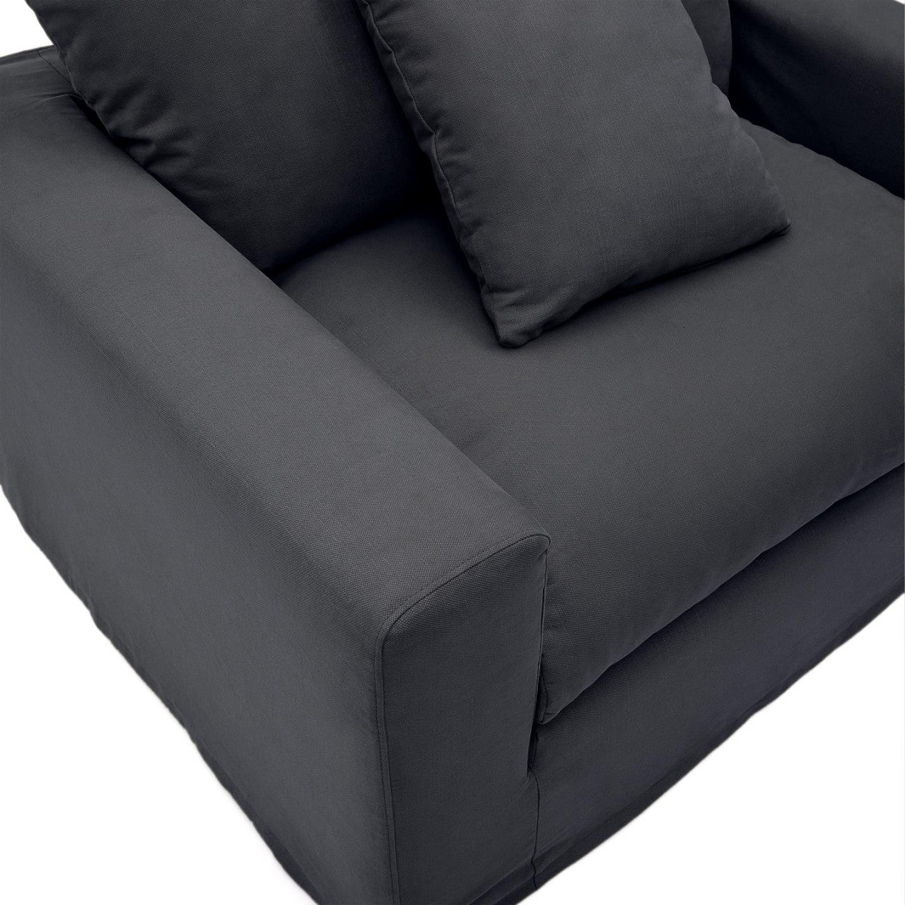 Husa pentru fotoliu gri din textil 140 cm Nora Kave Home