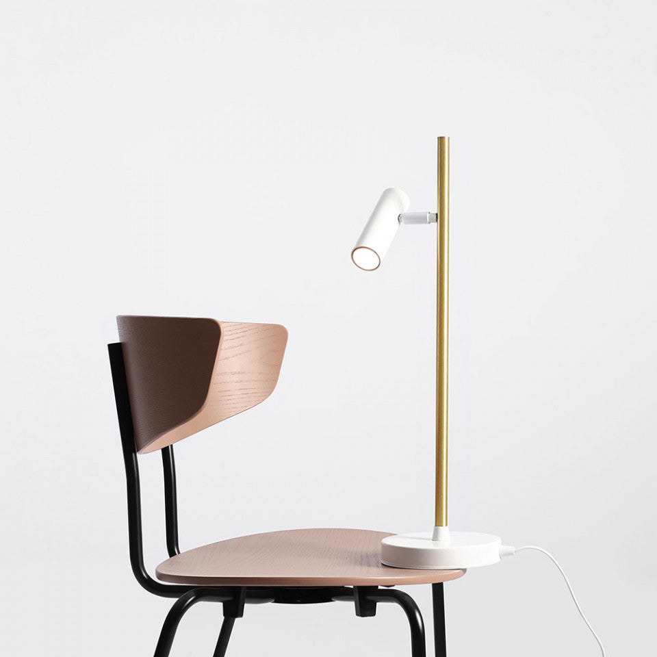 Lampa birou alba/maro alama din metal 54 cm Trevo Aldex