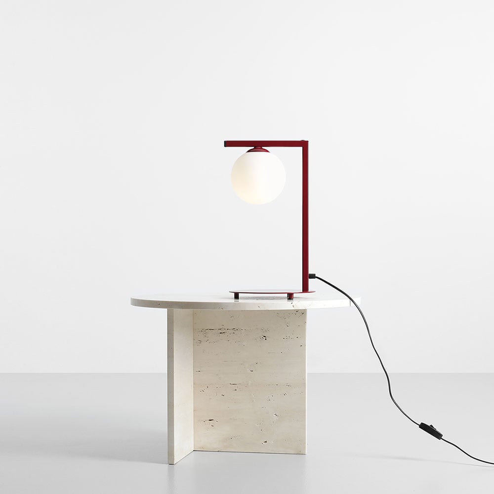 Lampa birou rosie/alba din metal 39 cm Zac Aldex