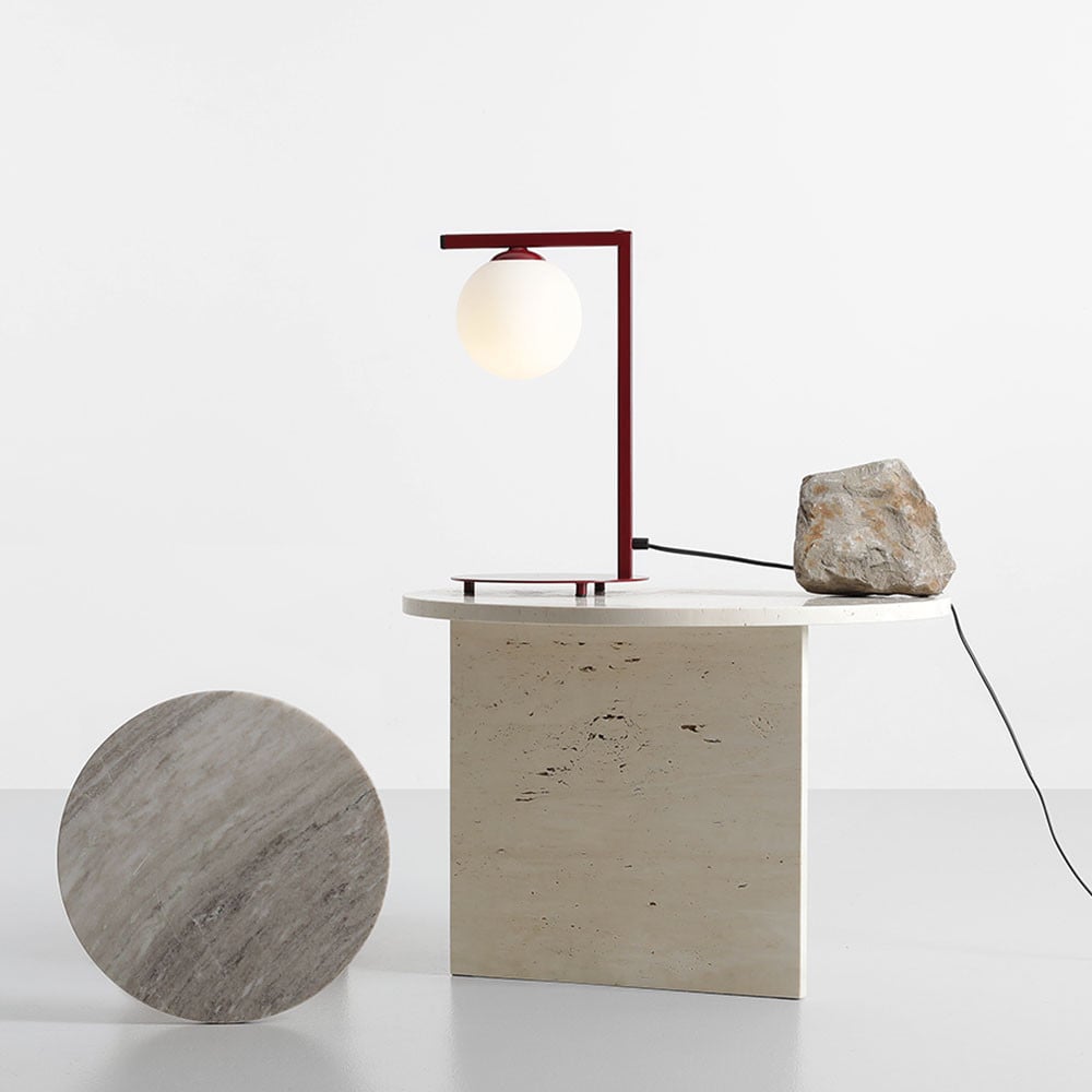 Lampa birou rosie/alba din metal 39 cm Zac Aldex