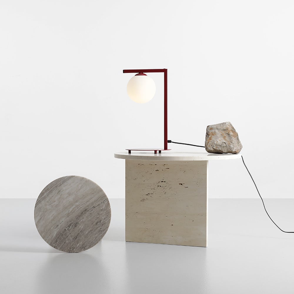 Lampa birou rosie/alba din metal 39 cm Zac Aldex