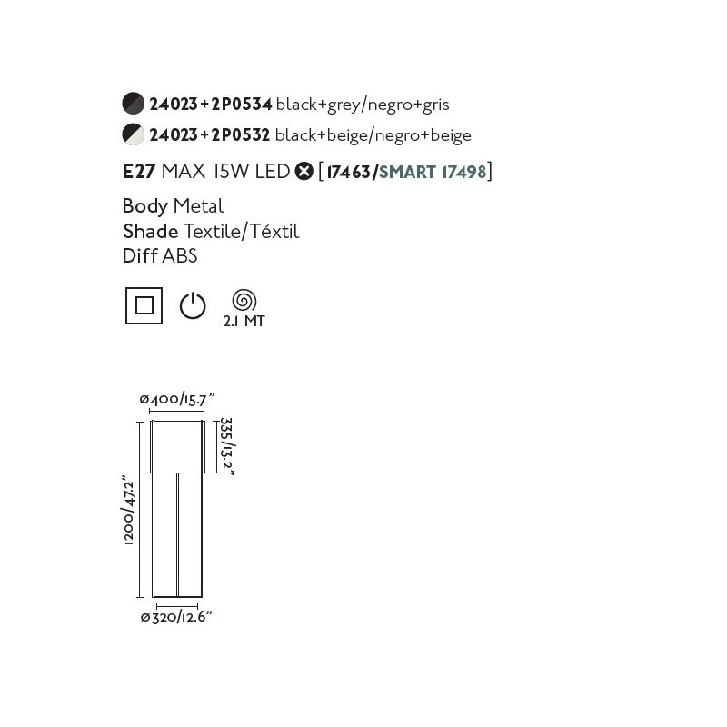 Lampa podea / Lampadar modern design elegant DRUM bej