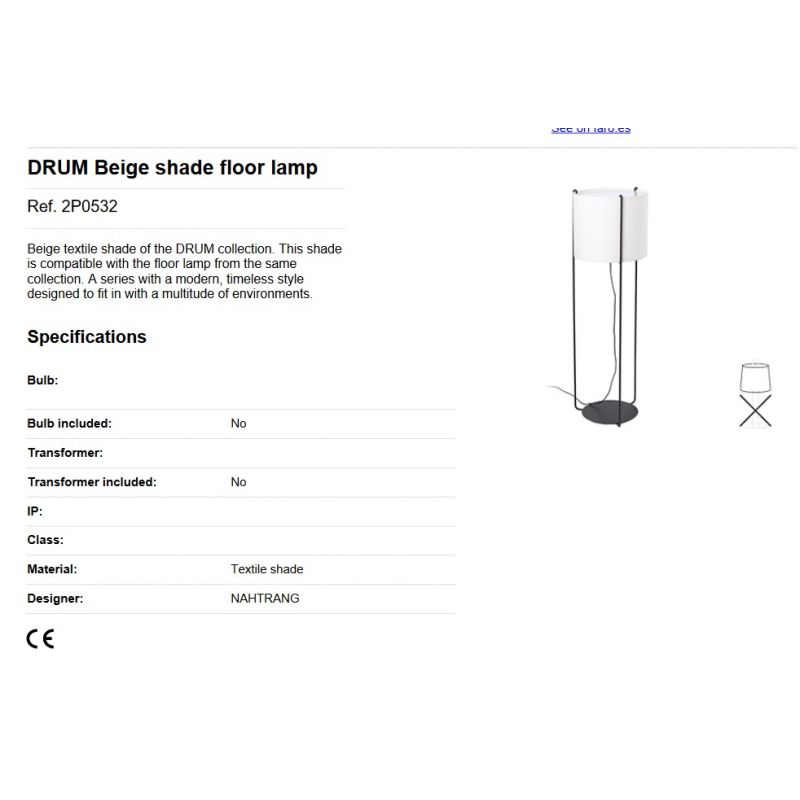Lampa podea / Lampadar modern design elegant DRUM bej