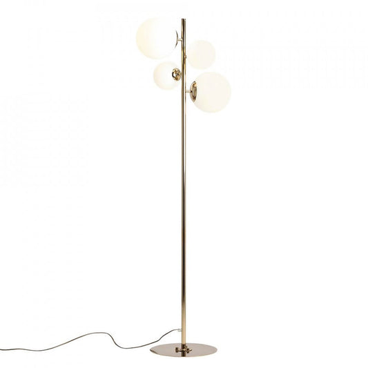 Lampadar alb/auriu din sticla cu 4 becuri 161 cm Bloom Aldex
