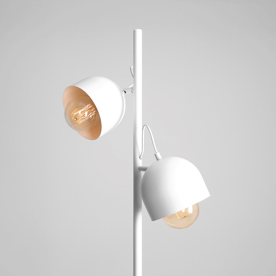 Lampadar alb din metal cu 2 becuri 161 cm Beryl Aldex