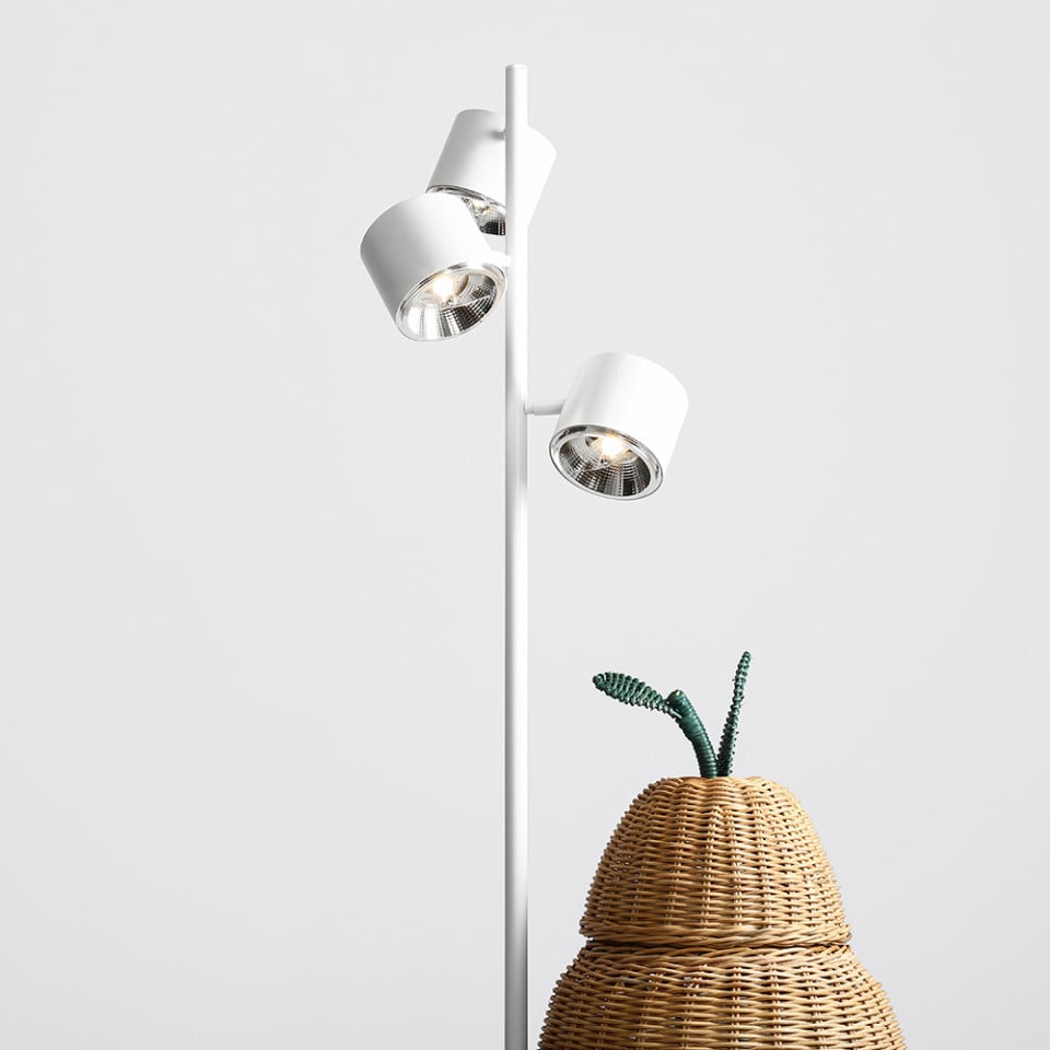 Lampadar alb din metal cu 3 becuri 165 cm Bot Aldex