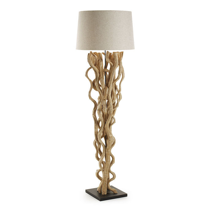 Lampadar alb/maro din lemn 177 cm Nuba Kave Home